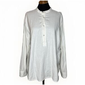 Vintage Gleneske Irish Grandfather White Shirt Long Sleeve Button UP Mens L